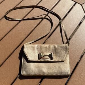 Vintage Chloe Gold Crossbody Bag with Bow Accent